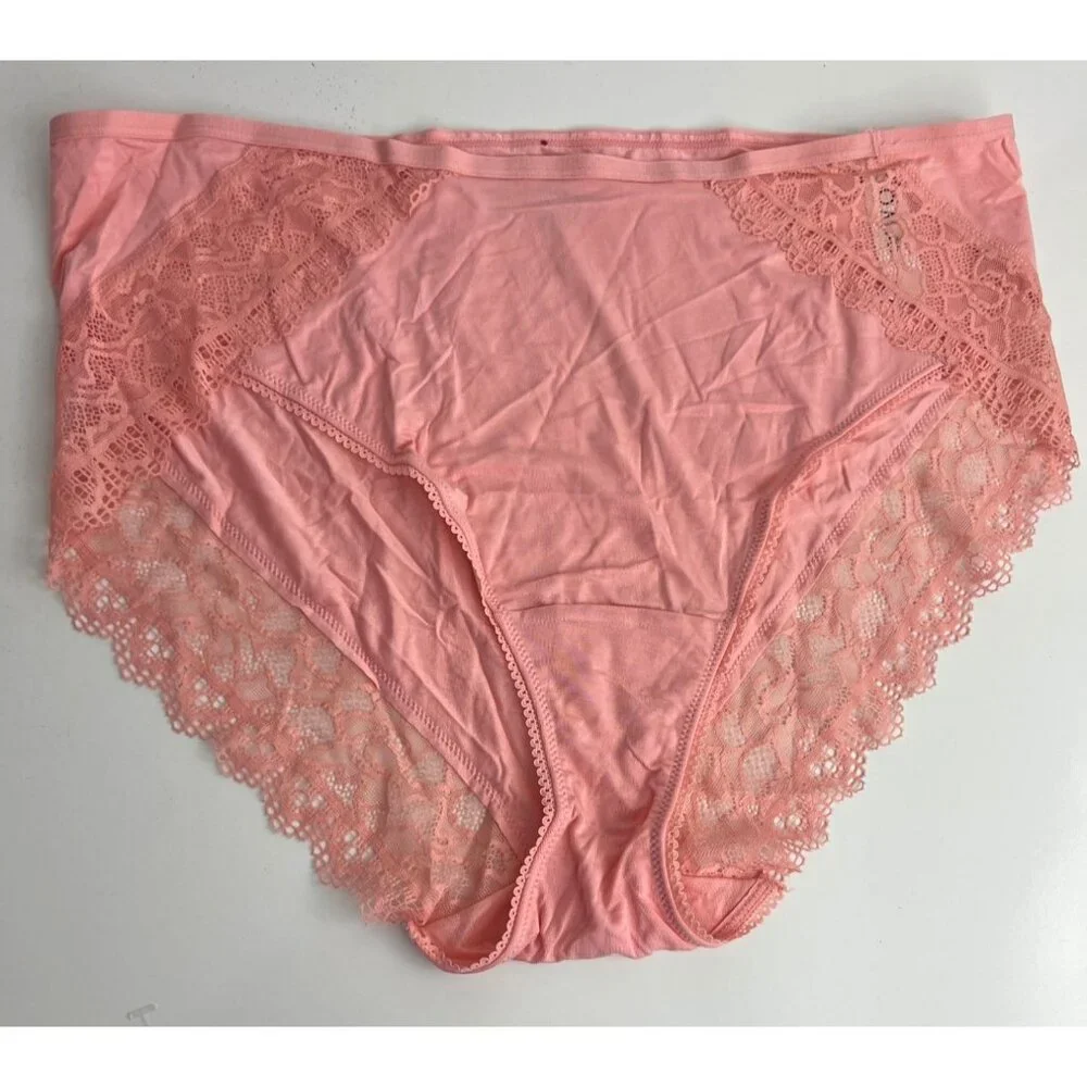Soma Embraceable Lace High Leg Briefs Panties Size XXL Pink  Peach NWT - Picture 2 of 6